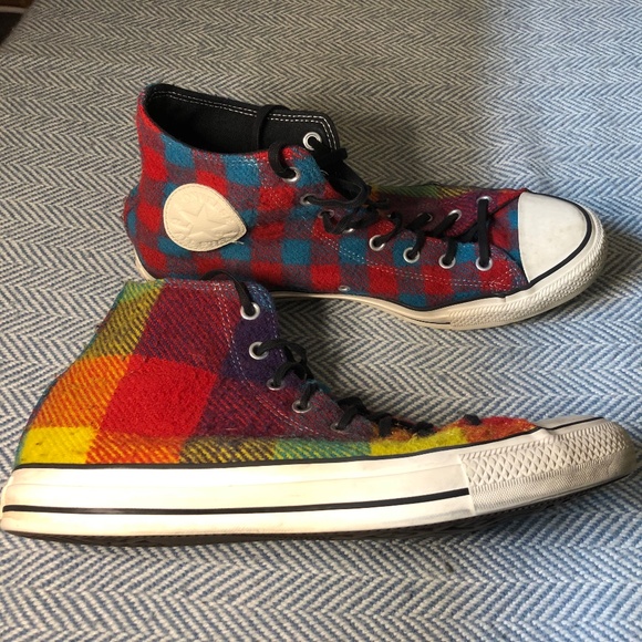 ONE OF A KIND - Custom Woolrich Plaid Converse CTAS Men’s 12 / Women’s 14 - Picture 4 of 8